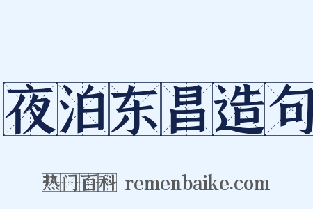 夜泊东昌造句是什么意思的图片
